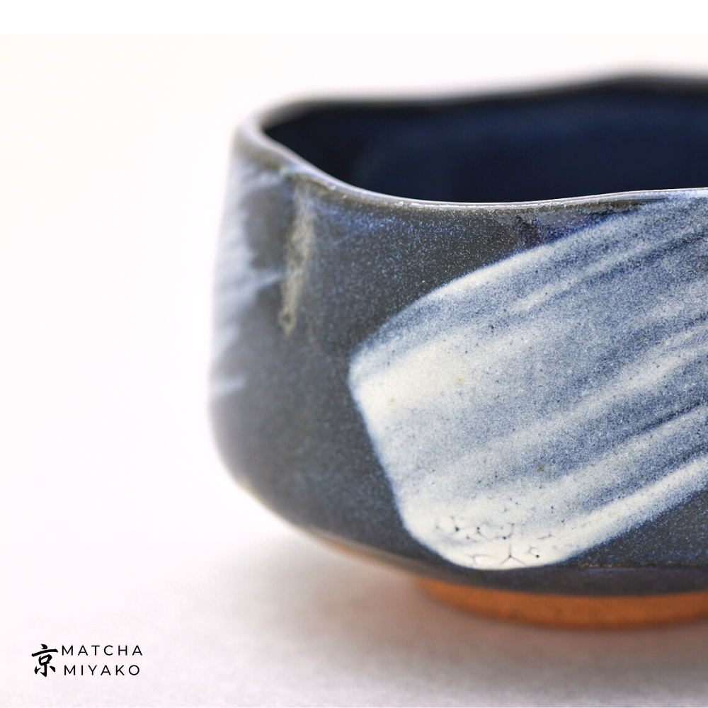 Chawan - Japanese Tea Bowl, dark blue pattern