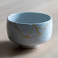 Matcha bowl (Chawan) Tenmoku kintsugi style white