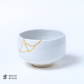 Matcha bowl (Chawan) Tenmoku kintsugi style white
